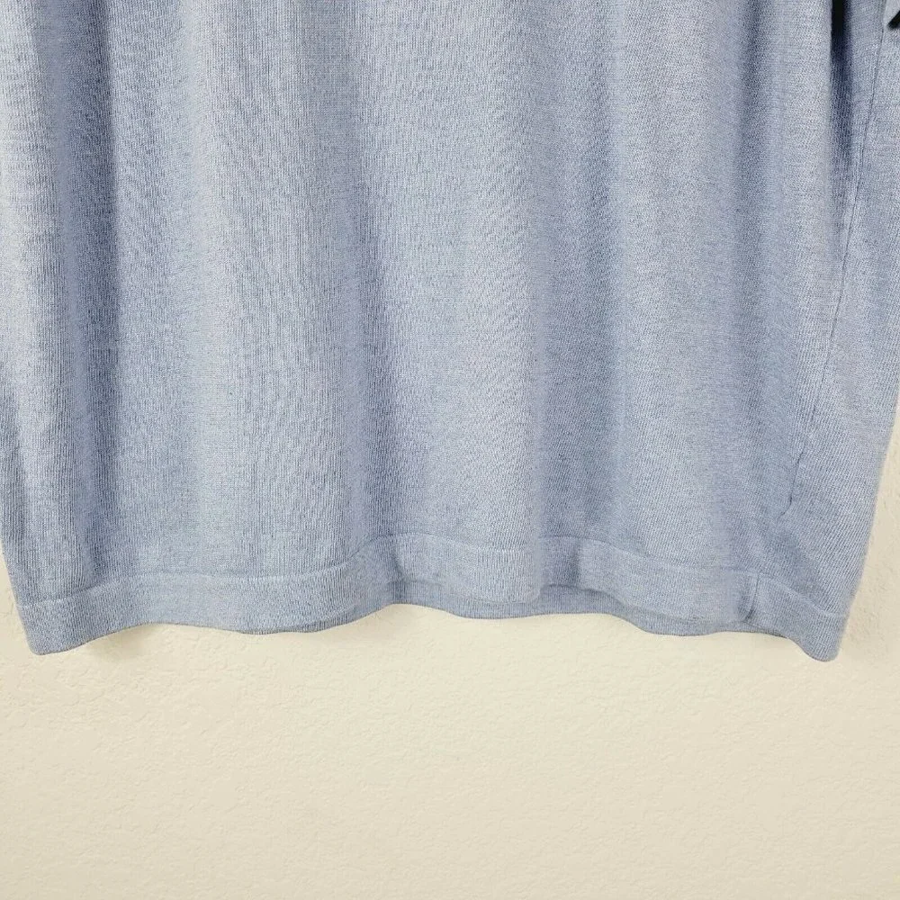 Vintage Hugo Boss Sz Large Knit Sweater Short Sleeve Light Blue Preppy Casual